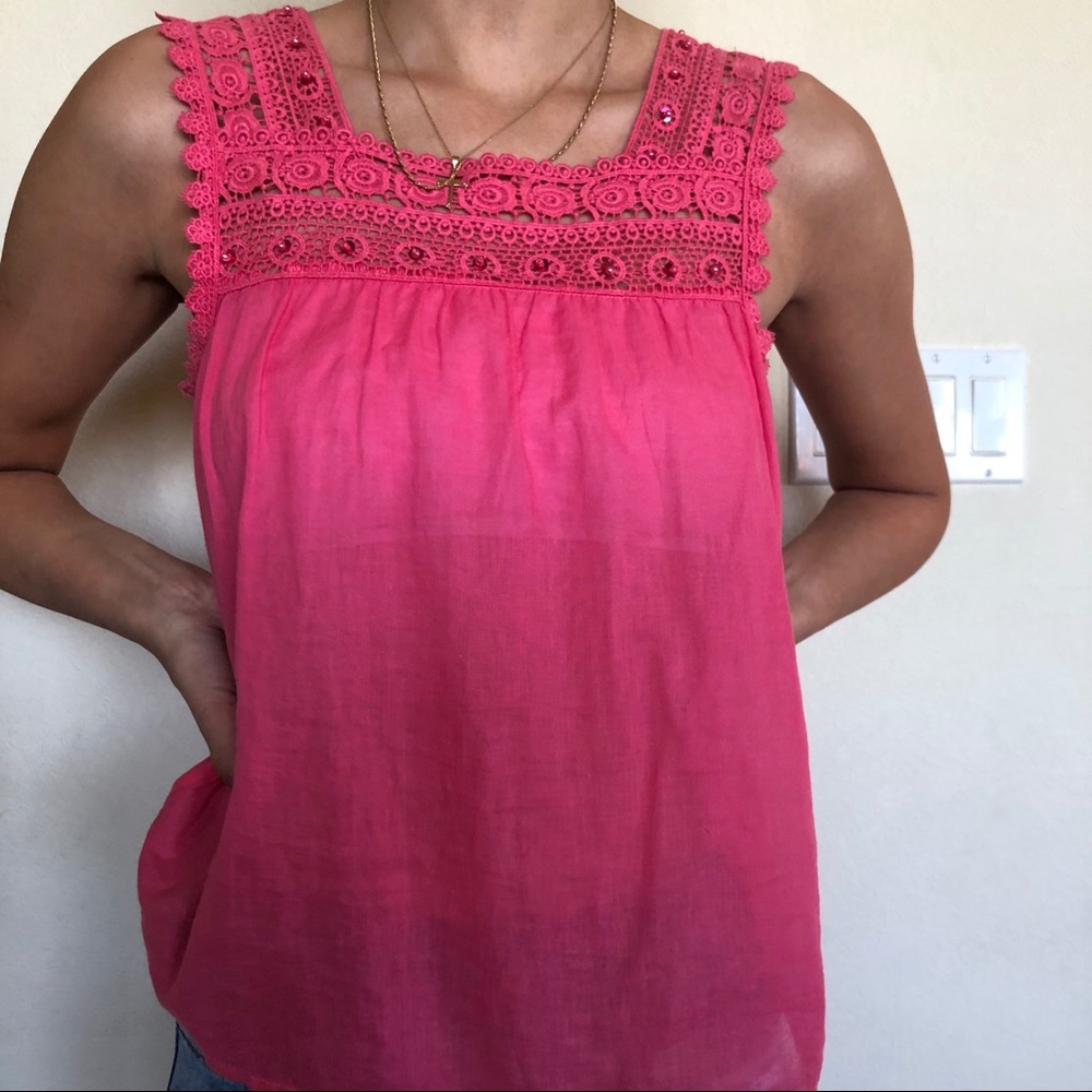 coral boho tank